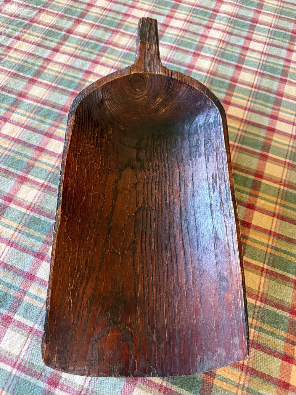 Antique Hand-Carved Primitive Rustic Large Wood Scoop